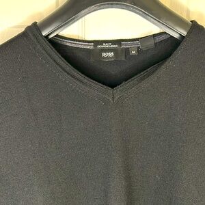 HUGO BOSS - Slim fit - Medium - Black - Extra fine Merino VN Sweater